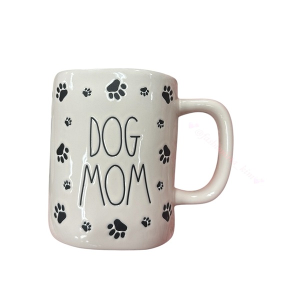 Dog Coffee Mug Rae Dunn 'Dog Mom' Ceramic Coffee Mug - 16 Oz, Paw Print  Design, Dishwasher & Microwave Safe - Gift For Pet Lovers Dog Lover